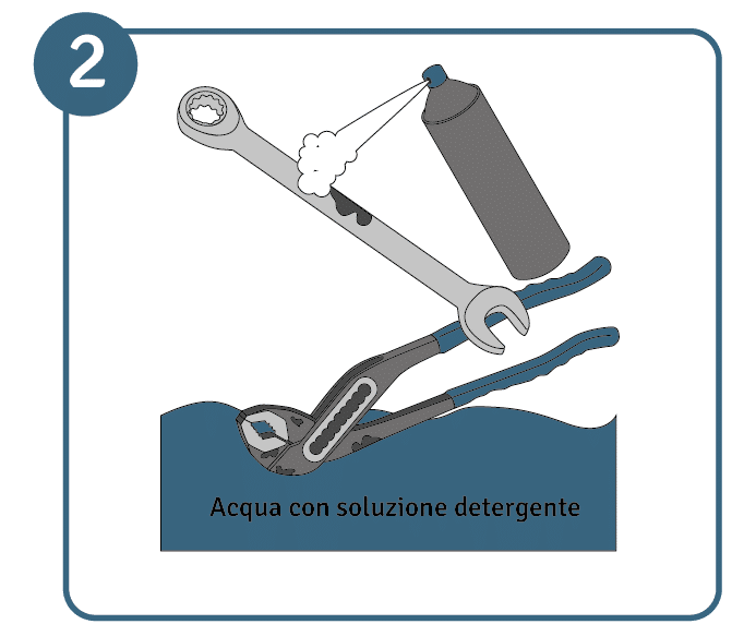 pulire metallo step 2