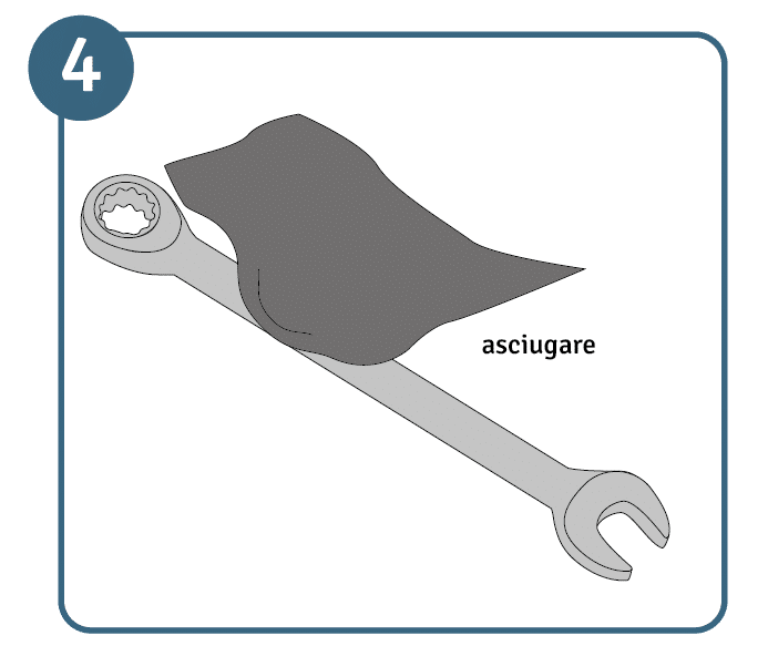 pulire metallo step 4